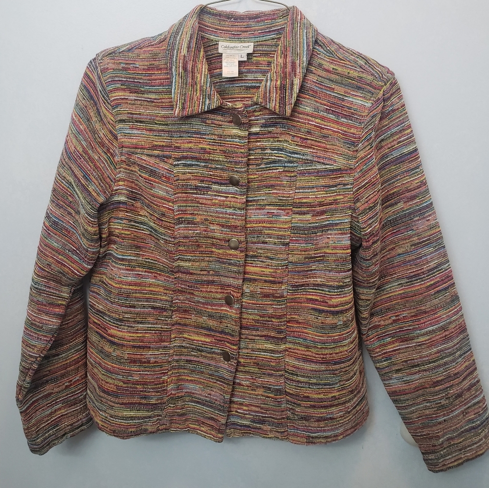 Woven Multicolor Blanket Jacket sz Lg